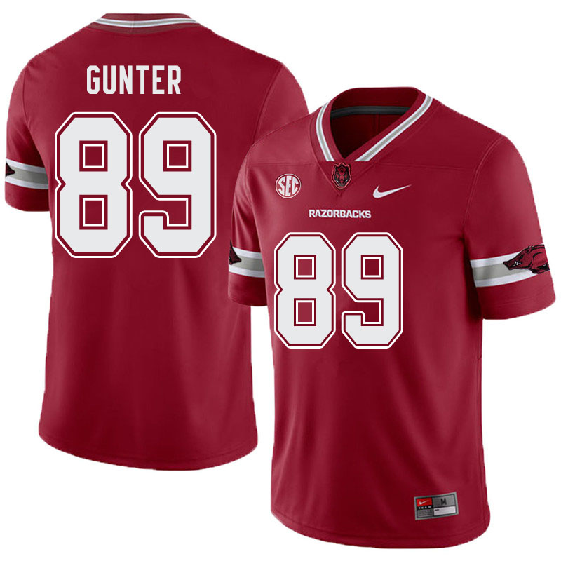 Men #89 Grayson Gunter Arkansas Razorbacks College Football Alternate Jerseys-Cardinal